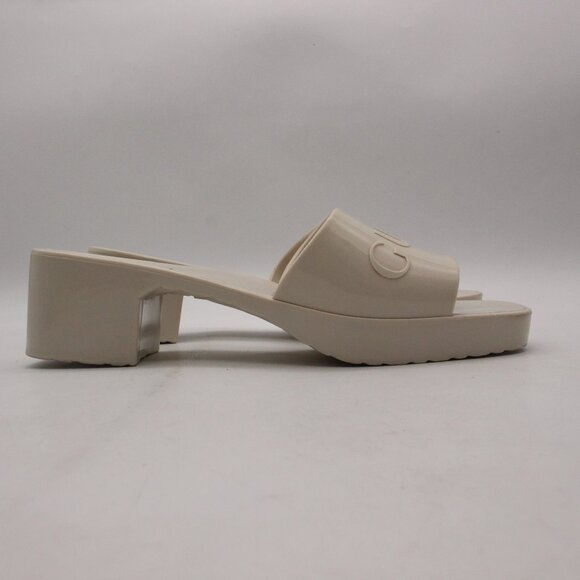 Gucci Platform 20/60mm Women's Size EU 41 Rubber Slide Sandals White Italy - Picture 2 of 11